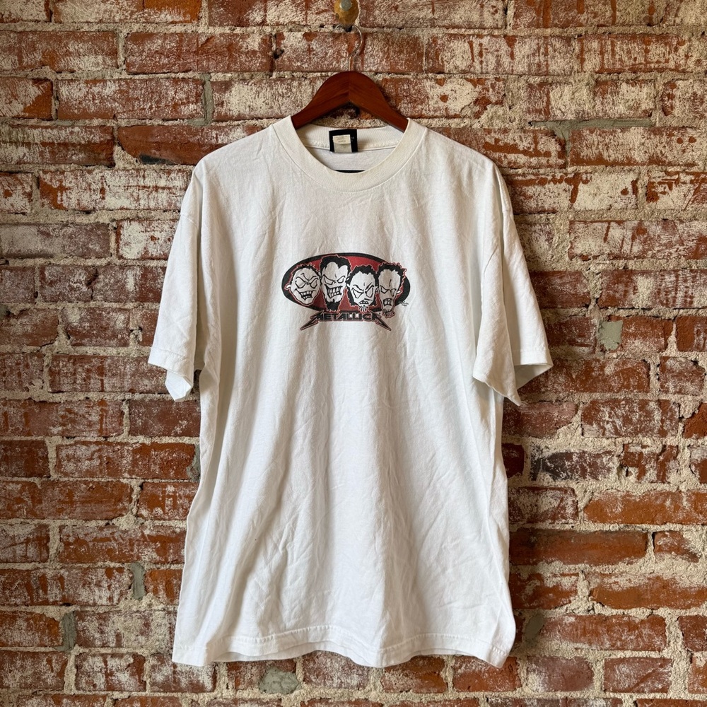 White Graphic Tee with Skull Design